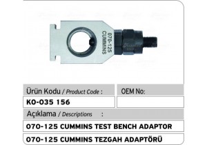 070-125 Cummins Tezgah Adaptörü